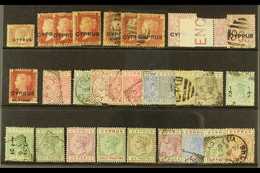 1880-96  QV MINT & USED ACCUMULATION Incl. 1880 GB ½d Pl.15 Unused, 1d Red Pl. 215, 217 & 218 Mint Plus 208, 215 & 216 U - Autres & Non Classés