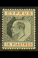 1902-04  18pi Black And Brown, Watermark Crown CA, SG 58, Fine Mint. For More Images, Please Visit Http://www.sandafayre - Other & Unclassified