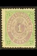 1873  1c Dull Purple Violet  And Emerald Green, 1st Printing, Frame Inverted SG 8a (Facit 5a V1), Mint With Large Part G - Danish West Indies