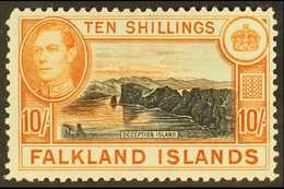 1938-50  10s Black & Red Orange, SG 162b Fine Mint For More Images, Please Visit Http://www.sandafayre.com/itemdetails.a - Falklandinseln