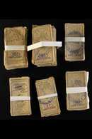 FISCALS IN OLD BUNDLES  A Group Of 1880's Used "Tall" Fiscal Stamps With Values To 1fr And Tied Into Bundles. A Great Lo - Other & Unclassified
