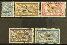 CRETE  1903 Surcharges Set Complete, SG 16/20 (Yvert 16/20), Very Fine Cds Used, Variously Signed By Experts (5 Stamps)  - Altri & Non Classificati