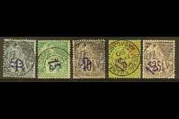 DIEGO-SUAREZ  1890 Surcharges, Complete Set, Yvert 1/5, SG 1/5, Fine To Very Fine Used (5 Stamps). For More Images, Plea - Sonstige & Ohne Zuordnung