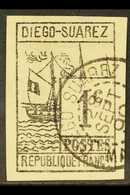 DIEGO-SUAREZ  1890 1c Grey-black, Imperforate, Yvert 6, SG 6, Very Fine Used, 4 Margins. For More Images, Please Visit H - Altri & Non Classificati