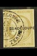 GUADELOUPE  1891 30c Drab Overprint On Imperf Ceres, Yvert 12, SG 19, Very Fine Used, Four Good Margins, Fresh. For More - Other & Unclassified