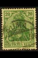 1920-21  20pf Dunkleblaugrun Germania, Michel 143c, Fine Used With Fully Dated Cds Cancel, Shade Identified & Expertized - Other & Unclassified