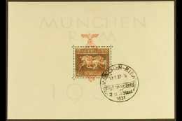 1937  "Brown Ribbon Of Germany" Miniature Sheet (Mi Block 10, SG MS637a) Used With "Munchen-Riem" Special Cancel. For Mo - Altri & Non Classificati