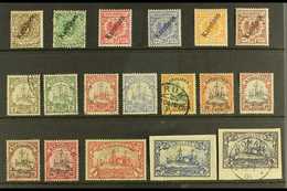 CAROLINE ISLANDS  1899 - 1900 With 1899 Set To 50pf, 1900 Set To 3Mk Very Fine Used, 2Mk And 3Mk On Piece, Signed. (18 S - Other & Unclassified