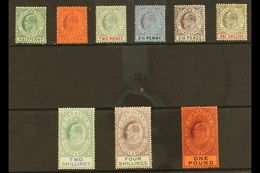 1904-08  Complete Definitive Set, SG 56/64, Mint, The 4s With Some Toned Perfs On The Back, Most Others Fine. (9 Stamps) - Gibraltar