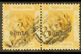 1880  5c On 8c Bright Orange, SG 23, Scarce Horizontal Pair With Neat B62 Cancels. For More Images, Please Visit Http:// - Altri & Non Classificati