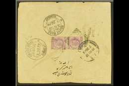 USED ABROAD  Bushire 1920 (12th Oct) Cover To Bombay Bearing Two KEVII 2a Mauve Tied By  Two "Bushire" Squared Circle Po - Andere & Zonder Classificatie