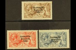 1925-28  2s6d, 5s, And 10s Bradbury Printings With Three Line Overprint, With Narrow Date, SG 83/85, Mint, The 10s With  - Andere & Zonder Classificatie