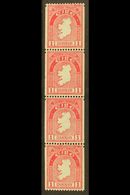 1933 COIL STAMP  1d Carmine, Perf 15 X Imperf (single Perf), Strip Of Four Fine Mint, Two Are Never Hinged, Well Centere - Autres & Non Classés