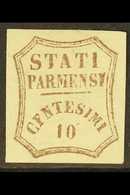 PARMA - PROVISIONAL GOVERNMENT  1859 10c Brown, Variety "CFN For CEN", Sass 14e, Very Fine Mint No Gum. Cat Sass €2400 ( - Unclassified