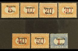 VENEZIA GIULIA  POSTAGE DUES 1918 Overprint Set Complete, Sass S4, Very Fine Mint. Cat €1000 (£760) Rare Set. (7 Stamps) - Unclassified