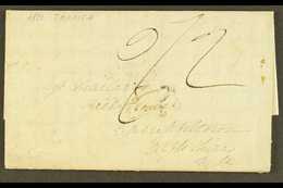 1822 FLEURON ON ENTIRE TO SCOTLAND "PR PACKET ST ANN"  (Feb) Lengthy Letter Showing Clear But Feint Cancel. Glasgow Arri - Jamaica (...-1961)