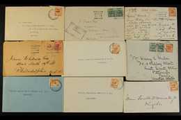 1916-19 "WAR TAX" ISSUES ON COVER.  A Delightful Selection Of Covers & A Picture Postcard Bearing "War Tax" Overprinted  - Jamaica (...-1961)