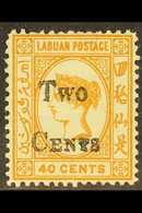 1892  2c. On 40c Ochre, SG 49, Mint, Tiny Thin. For More Images, Please Visit Http://www.sandafayre.com/itemdetails.aspx - North Borneo (...-1963)
