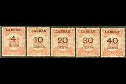 1895  Surcharges On $1 Scarlet Set, SG 75/79, Fine Mint. (5 Stamps) For More Images, Please Visit Http://www.sandafayre. - North Borneo (...-1963)