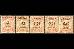 1895  Surcharges On $1 Scarlet Set, SG 75/79, Fine Mint. (5 Stamps) For More Images, Please Visit Http://www.sandafayre. - Nordborneo (...-1963)