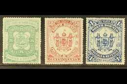 1896  25c, 50c And $1 Arms, Overprint Omitted, SG 80a/82a, Fine Mint. (3 Stamps) For More Images, Please Visit Http://ww - Noord Borneo (...-1963)