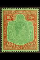 1945  10s Ordinary Paper, Green & Red / Green, SG 113b, Very Fine Mint For More Images, Please Visit Http://www.sandafay - Leeward  Islands