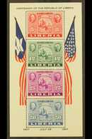 1947  Stamp Anniversary Perf Miniature Sheet, Mi Block 1A, Never Hinged Mint. For More Images, Please Visit Http://www.s - Liberia