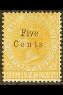 1879  5c On 8c Orange, SG 20, Fine Mint. For More Images, Please Visit Http://www.sandafayre.com/itemdetails.aspx?s=6304 - Straits Settlements