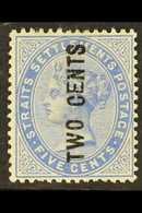 1884  2c On 5c Blue, SG 78, Fresh Mint. For More Images, Please Visit Http://www.sandafayre.com/itemdetails.aspx?s=63047 - Straits Settlements