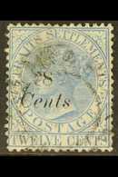 1884  8c On 12c Blue, SG 74, Finely Used. For More Images, Please Visit Http://www.sandafayre.com/itemdetails.aspx?s=630 - Straits Settlements