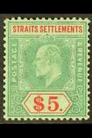 1906-12  $5 Green And Red On Green, SG 167, Fine Mint. For More Images, Please Visit Http://www.sandafayre.com/itemdetai - Straits Settlements