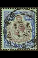 1921 - 33  $25 Purple And Blue On Blue, Wmk Script, SG 240b, Very Fine Used. For More Images, Please Visit Http://www.sa - Straits Settlements