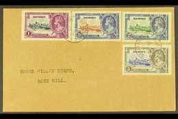 1935  (31 Dec) Local Cover Bearing Silver Jubilee Set (SG 245/48) Tied By Rose Hill Cds's, The 20c With "diagonal Line B - Maurice (...-1967)