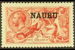 1916-23  5s Bright Carmine De La Rue, SG 22, Well Centred Never Hinged Mint. A Pretty Stamp! For More Images, Please Vis - Nauru