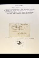 1812-1858 PREPAID INLAND MAIL.  An Interesting Collection Of Stampless ENTIRE LETTERS Nicely Written Up On Leaves, Inc 1 - Other & Unclassified