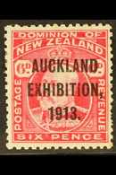 1913  6d Carmine, "AUCKLAND EXHIBITION 1913" Opt'd. SG 415, Very Fine Mint For More Images, Please Visit Http://www.sand - Sonstige & Ohne Zuordnung