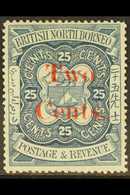 1890  2c. On 25c. Indigo, SG 51, Fine Mint. For More Images, Please Visit Http://www.sandafayre.com/itemdetails.aspx?s=6 - North Borneo (...-1963)