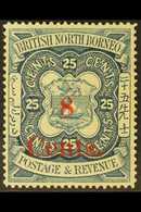 1892  8c On 25c Indigo, SG 65, Mint Lightly Toned For More Images, Please Visit Http://www.sandafayre.com/itemdetails.as - North Borneo (...-1963)