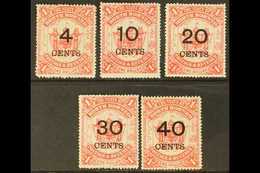 1895  Surcharges On $1 Scarlet Set, SG 87/91, Mint, The Top Value Some Toning. (5 Stamps) For More Images, Please Visit  - Noord Borneo (...-1963)