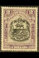 1911  $2 Black And Lilac Arms, SG 181, Fine Mint. For More Images, Please Visit Http://www.sandafayre.com/itemdetails.as - Borneo Del Nord (...-1963)