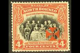 1916  4c Scarlet Opt'd With Vermillion Cross - Perf 14½, SG 192a, Very Fine Mint For More Images, Please Visit Http://ww - Noord Borneo (...-1963)