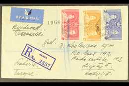 1938 SCARCE REGISTERED COVER TO LATVIA  1938 (10 May) Airmail Cover To Latvia Bearing 1937 Coronation Complete Set, SG 2 - Northern Rhodesia (...-1963)