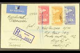 1938 SCARCE REGISTERED COVER TO LATVIA  1938 (10 May) Airmail Cover To Latvia Bearing 1937 Coronation Complete Set, SG 2 - Rhodésie Du Nord (...-1963)