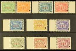 REVENUES  NATIONAL RADIO STAMPS 1938 Complete Set With "SPECIMEN" Overprints And Small Security Punch Holes, Never Hinge - Peru