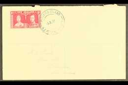 1937  1d Coronation On Cover To New Zealand Tied By "PITCAIRN ISLAND / N.Z. POSTAL AGENCY" Cds Of 5 JL, 37, SG Z54. For  - Pitcairn Islands