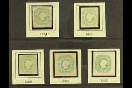 1853 50r GREEN REPRINTS.  Complete Set Of Five Different Reprints Of The 1853 50r Green, Comprising 1863 & 1885 Issues U - Andere & Zonder Classificatie