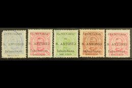 INHAMBANE  1895 St Anthony Opts On Carlos Types Complete Basic Set With Perf 11½ 50r Used, 80r Used, And 100r Mint, Plus - Other & Unclassified