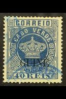 PORTUGUESE GUINEA  1881-84 40r Blue, Type II Opt, Perf 13½, SG 23, Fine (blue) Cds Used Complete With Apex Photo Certifi - Altri & Non Classificati