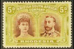 1910-13  5d Purple-brown & Olive-green, Double Head, SG 141, Very  Fine Mint. For More Images, Please Visit Http://www.s - Other & Unclassified