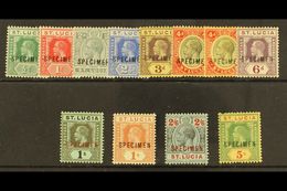1912  Geo V Die I Set Complete Ovptd "Specimen", SG 78s/88s + 83as (4d On White Paper), 5s Pulled Perf, Fresh Mint Part  - St.Lucia (...-1978)